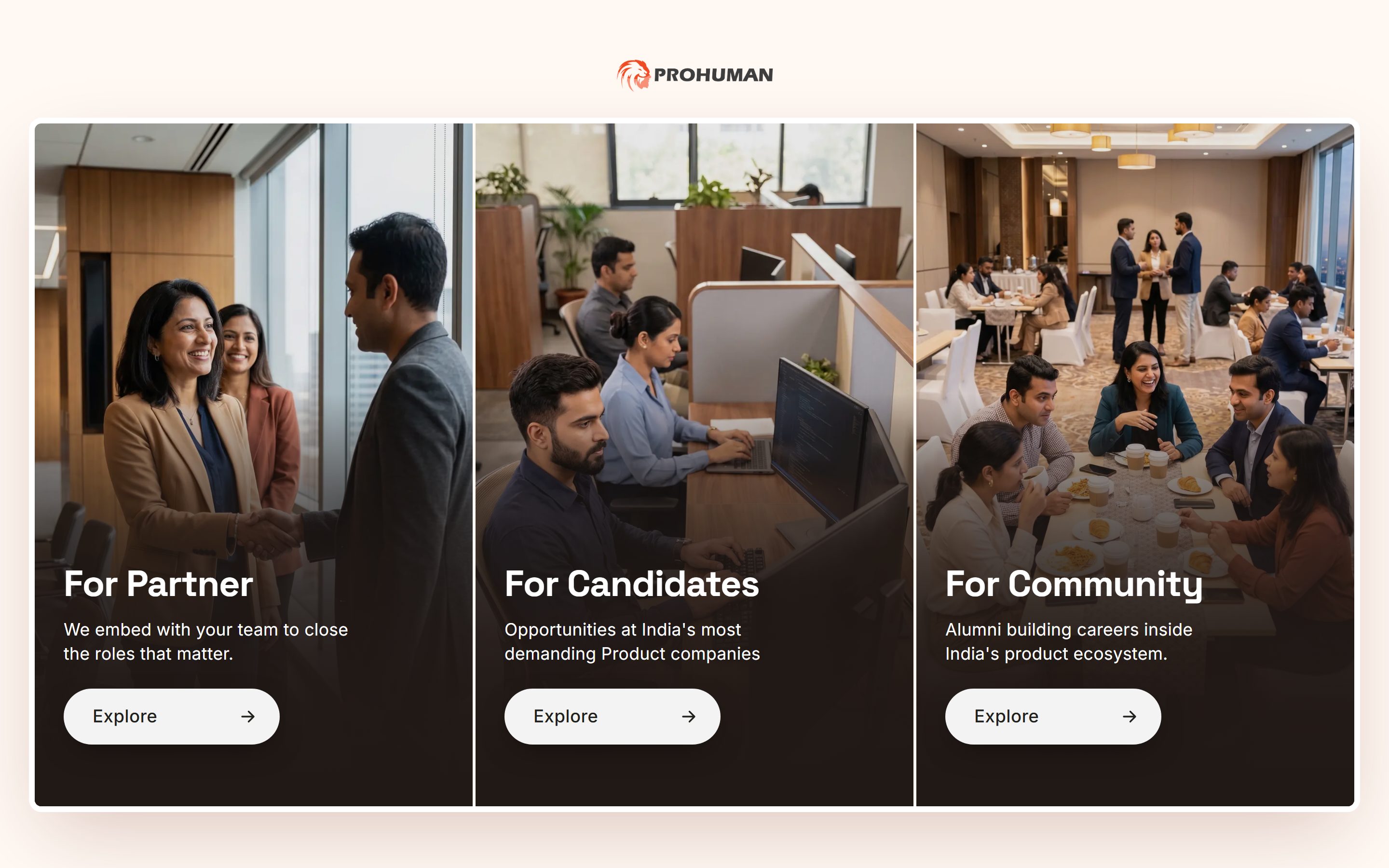The Prohuman site as it looks live